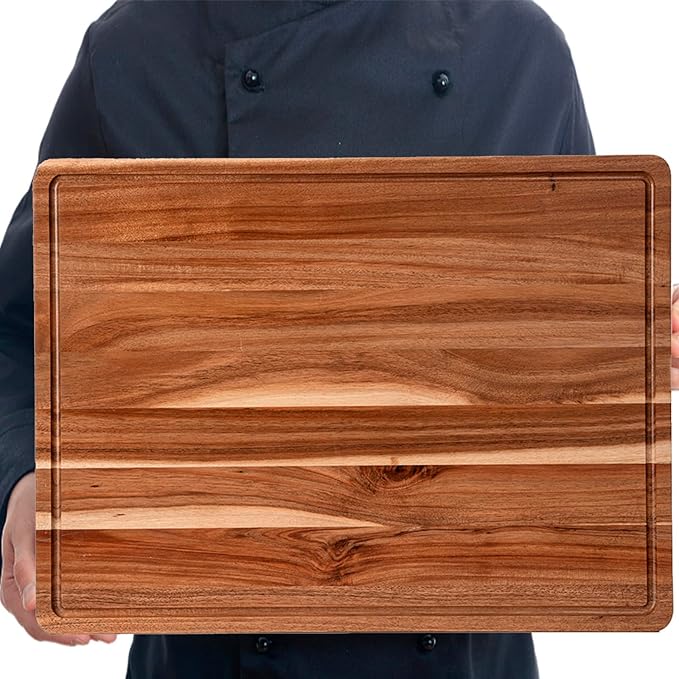 GAOMON 20x15 Inch Acacia Cutting Board for Kitchen, Large Wooden Cutting Board with Juice Groove, 1.5" Thick Chopping Board for Meat Vegetables and Cheese, Charcuterie Board