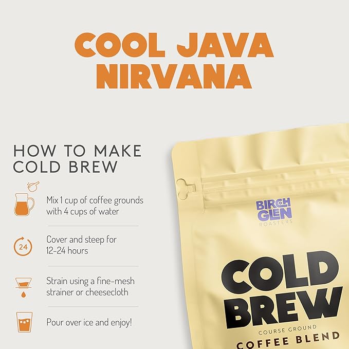 Birch Glen Roasters Cold Brew Coffee | Flavored Coarse Ground Coffee | Artisanal Roasting | 100% Arabica |1 LB | Pumpkin