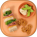 Madesmart Dipware Reusable Dining Plate/Serving Tray for Appetizers and Snacks, Food-Safe Appetizer Serving Platter with Removable Dip Bowl, Terracotta
