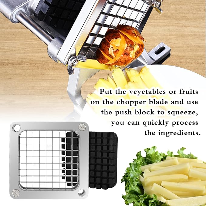 2 PCS Replacement Chopper 3/8" Blade, Commercial Vegetable Chopper Dicer, French Fry Cutter Stainless Steel Blade for Fruit Cutting Machine Tomato Onion Pusher Block