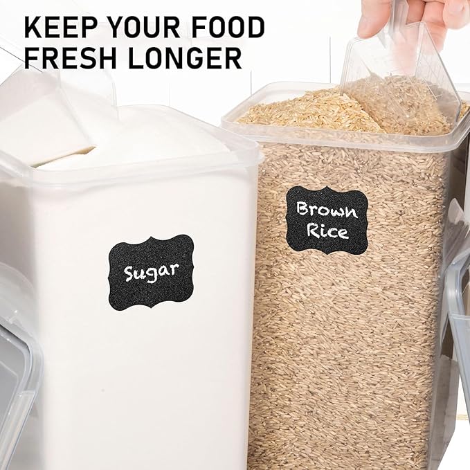 WHITE FEATHER SUPPLIES 2 PC [8.5L / 287 Oz] Extra Large Airtight Food Storage Containers with Lids - BPA Free Kitchen and Pantry Organization Containers for Baking Supplies, Cereal, Flour, Sugar, Rice