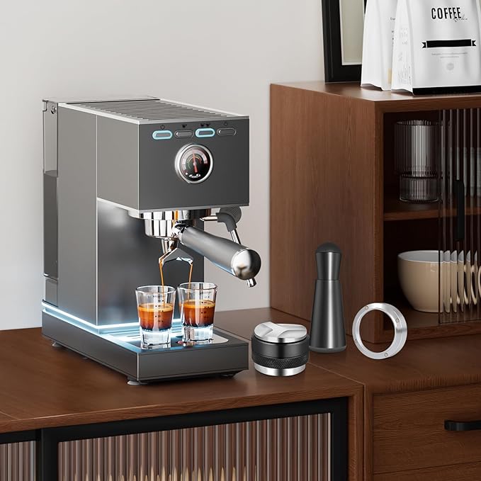 58mm Espresso Accessories Kit, Coffee Distributor and Tamper Leveler, WDT Tool and Dosing Funnel Set Fits 58 mm Espresso Machines and Portafilters