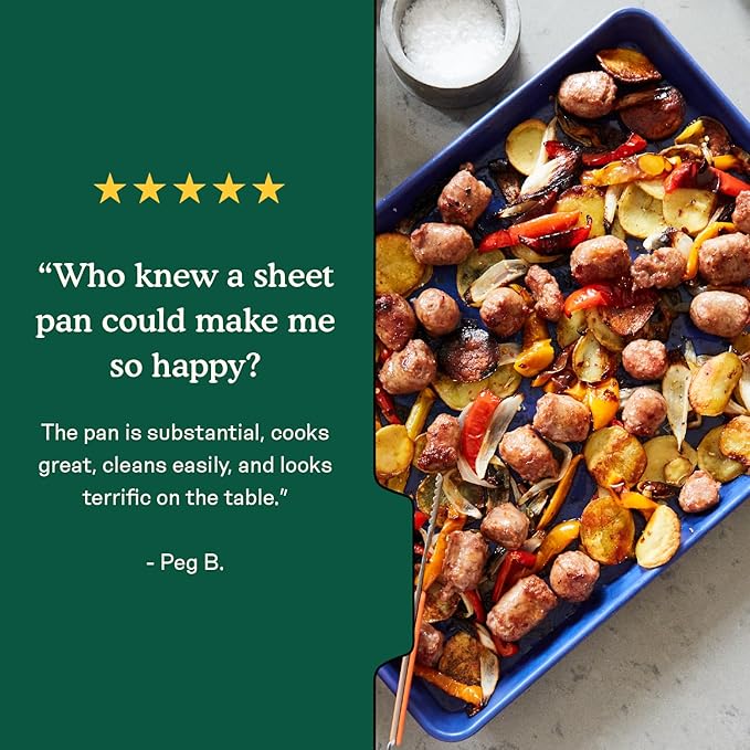 Great Jones Holy Sheet Pan (Broccoli) | Nonstick, Half-Sheet Pan | Aluminized Steel, 18.5" x 13.5" | For Baking, Roasting, & Broiling | Premium Bakeware with Even Heat Distribution | Dishwasher-Safe