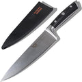 DALSTRONG Chef Knife - 8 inch Blade - Gladiator Series ELITE - Forged HC German Steel Chef's Knife - Razor Sharp Kitchen Knife - Professional Full Tang Knife - Black G10 Handle - Sheath -NSF Certified