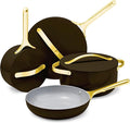 Caraway Non-stick Ceramic Cookware Set (12 Piece) Pots, Pans, Lids and Kitchen Storage - PFAS & PFOA Free - Oven Safe Pan Set & Compatible with All Stovetops - Black