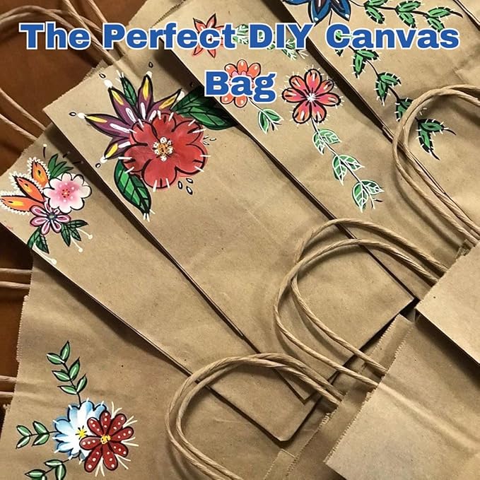 ASSUREPAK DIY Paper Bags - 50 Bags - Kraft Color - 18"x7"x18.5" - 74 LB (110 GSM strong) - Twisted Handle Recyclable Bags for Kids Drawing, Decorating and Creative Projects