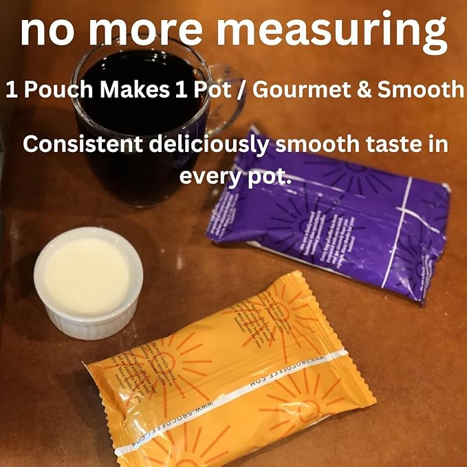 Sarasota Coffee Ground Packets | Gourmet Flavored Medium Roast Bulk Packs | Snickerdoodle | Low Acid Mold Free Individual Single Pot Pouches for 12 Cup Coffee Maker | 2 Ounce Bags, 36 Count