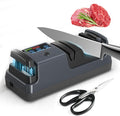 5-in-1 Electric Knife Sharpener for Kitchen Knives, with 100% Diamond Abrasives, 3 Adjustable Speeds, Quickly Sharpening for Straight/Serrated/Kitchen Knives, Scissors