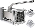 French Fry Cutter, Sopito Professional Potato Cutter Stainless Steel with 1/2-Inch and 1/4-Inch Blade Great for Potatoes Carrots Cucumbers