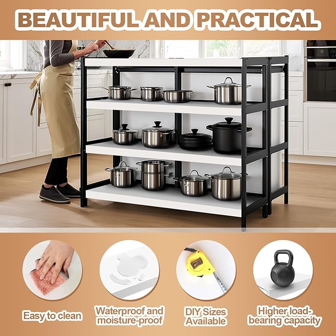 5 Pcs Wire Rack Covers 32x16x3 inch PVC Pantry Shelf Cover 0.31 inch Thick Removable Closet Wire Rack Shelf Covers,Decoration Kitchen Bathroom Office Shelving (Light Luxury White,32x16x3 inch)
