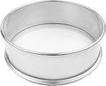 Stainless Steel Flour Sifter Fine Mesh Round Flour Sieve for Baking 8" Diameter x 2.5" High; 20 Mesh (Hole Size 0.85mm)