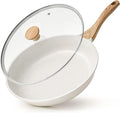 SENSARTE Nonstick Ceramic Frying Pan Skillet with Lid, 10 Inch Omelet Pan, Healthy Non Toxic Chef Pan, Induction Compatible Egg Pan with Heat Resistant Handle, Free of Intentionally Added PFAS/PTFE