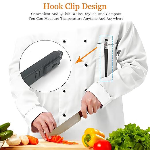 Meat Thermometer - Digital Food Thermometer for Cooking Kitchen - Automatic Calibration Pen Style Electronic Pocket Thermometer for Water Temperature, Barbecue (Red)