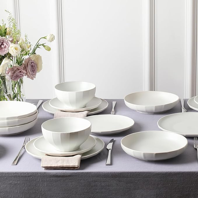 Stone Lain Rio 12-Piece Dinnerware Set Stoneware, Beige