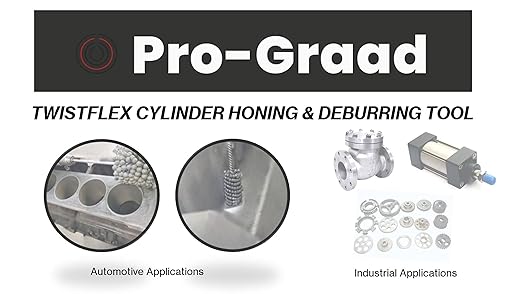 TwistFlex Cylinder Hone | 3/4" 240SC Flexible Cylinder Honing & Deburring Tool | 0.75" Bore Brush for Hole Diameters 0.65"- 0.77" | Silicon Carbide 240 Grit | 1/4" Shank | 8" Overall Length