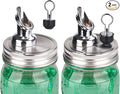 Free Flow Spout for Mason Jar,for spout regular mouth size Mason Jar 70mm lid, 2 Pack (Zinc alloy) jars not included