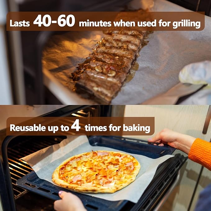 200PCS Thickened Precut Parchment Paper Sheets, 12×16 In Heavy Duty Non-Toxic & Unbleached Parchment Baking Paper for Baking, Grilling, Non-Stick & Comes in Convenient Packaging, Brown