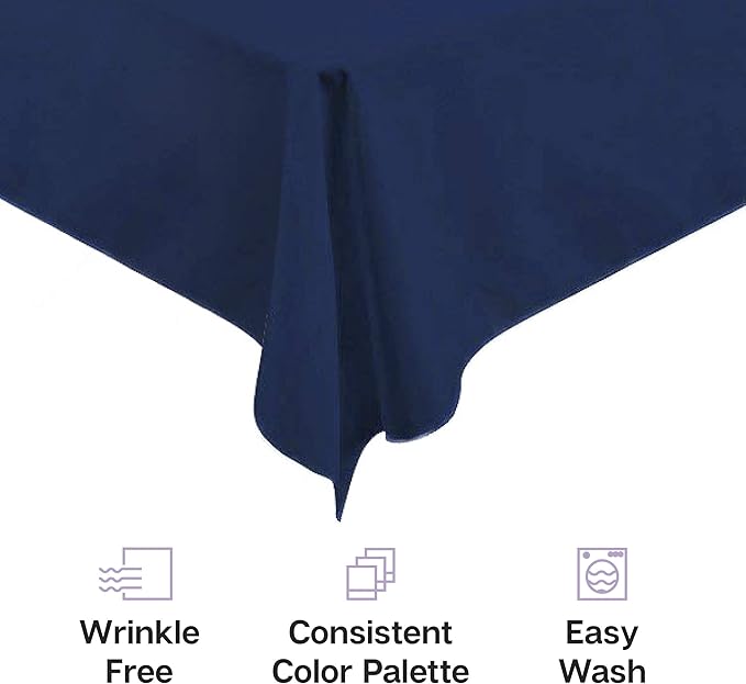 Gee Di Moda Rectangle Tablecloth - 60 x 102 Inch Black Table Cloth for 6 Foot Rectangle Table - Heavy Duty Washable Fabric - for 6 Ft Buffet Table, Holiday Party, Dinner, Wedding & Baby Shower
