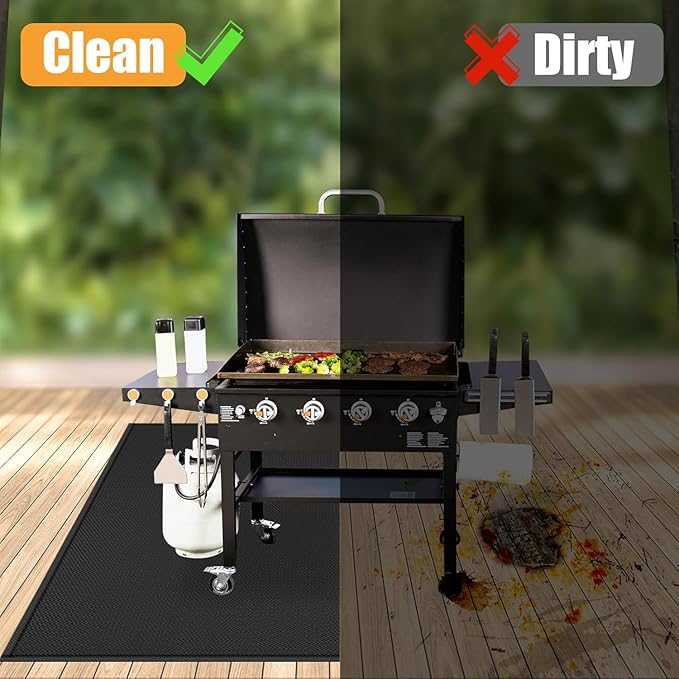 90 ×48 inches Under Grill Mat Fit Blackstone 28in & 36in Griddle/ Griddle Mat for Blackstone, Grill Mat for Outdoor Grill, Grilling Mats BBQ Mats for Grilling to Protect Deck Patio Pavers Gas Grills