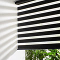 Persilux Cordless Zebra Blinds for Windows (58" W X 72" H, Black) Free-Stop Roller Windows Shades Dual Layer Light Control for Day and Night, Light Filtering Sheer Shades for Home, Easy to Install
