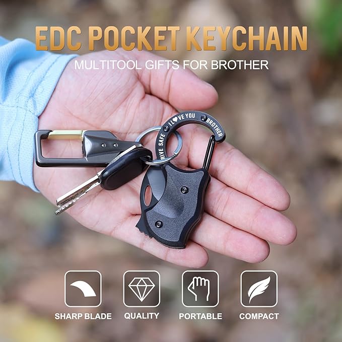 Gifts for Brother Christmas, EDC Box Cutter, Christmas Birthday Gifts Ideas for Brother, EDC Gadget Gift for Camping Hiking Fishing, Gift from Sister
