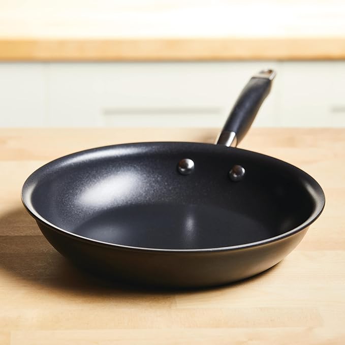 Anolon Advanced Home Hard Anodized Nonstick Skillet, 10.25 Inch – 10 Inch Fry Pan, Non Stick Saute Pan, Durable Cooking Skillet - Onyx