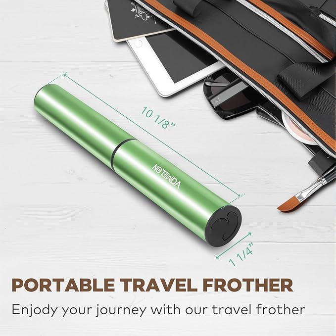 Rechargeable Milk Frother, Electric Coffee Foamer, Handheld Drink Mixer for Latte, Cappuccino, Coffee, Eggs, Hot Chocolate, Protein,Green