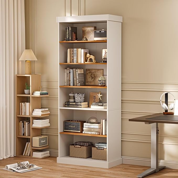 70.8" Tall Farmhouse Kitchen Pantry Cabinet, Modular Storage Cabinet with 6-Tier Adjustable Shelves, White, Wooden Hutch for Living Room, Kitchen, Set of 2