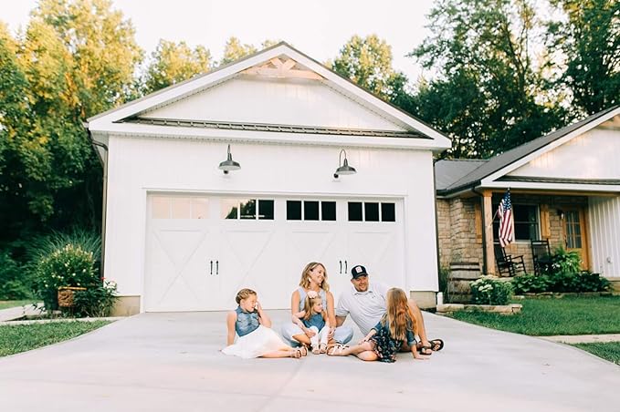 Steel Lighting Co. Gardena Barn Light | Outdoor Wall Mounted | 16" Dome | 23" Gooseneck | Farmhouse Light Made in America | Matte Black Exterior/Matte Black Interior