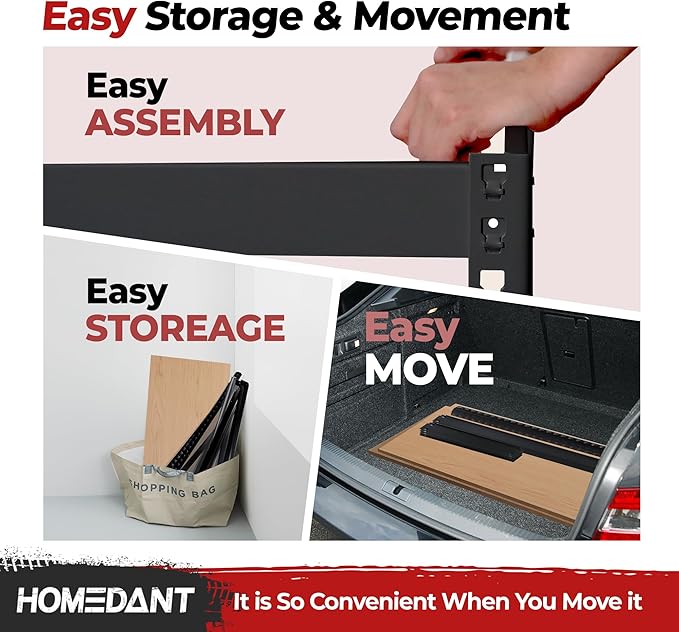 HOMEDANT 5 Tier Laminated Boltless Heavy Duty Garage Storage Adjustable Wide Size Metal Shelving Unit Utility Rack Shelves Organization Multipurpose Shelf Shed Warehouse 47.7"W x 18.2"D x 71.3"H 2Pack