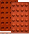 Mini 24-Cavity Semi Sphere Silicone Molds Non-Stick, 2 Packs Half Sphere Silicone Baking Molds for Making Jelly, Chocolates and Cake
