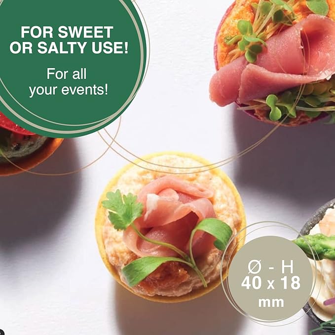 CROC'IN - Sweet Premium Mini Tart Shells - Edible Pastry Pans For Dessert - Artisanal Confection - 60 Pieces