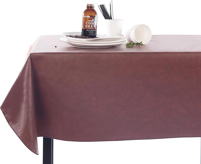 Yourtablecloth Heavy Duty Vinyl Rectangle or Square Tablecloth – 6 Gauge Heavy Duty Tablecloth – Flannel Backed – Wipeable Tablecloth with Vivid Colors & Many Sizes 60 x 120 Purple