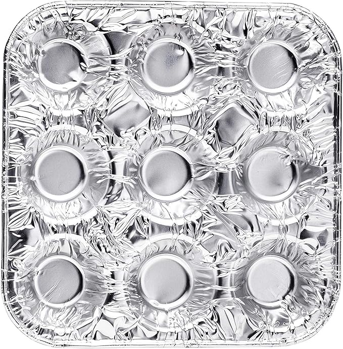9-Cavity Mini Cupcake Easy and Simple Release Muffin Pans - Disposable Aluminum Baking Cup Cake Mold Pan - For Weddings, Gatherings, Birthdays, Parties (24)
