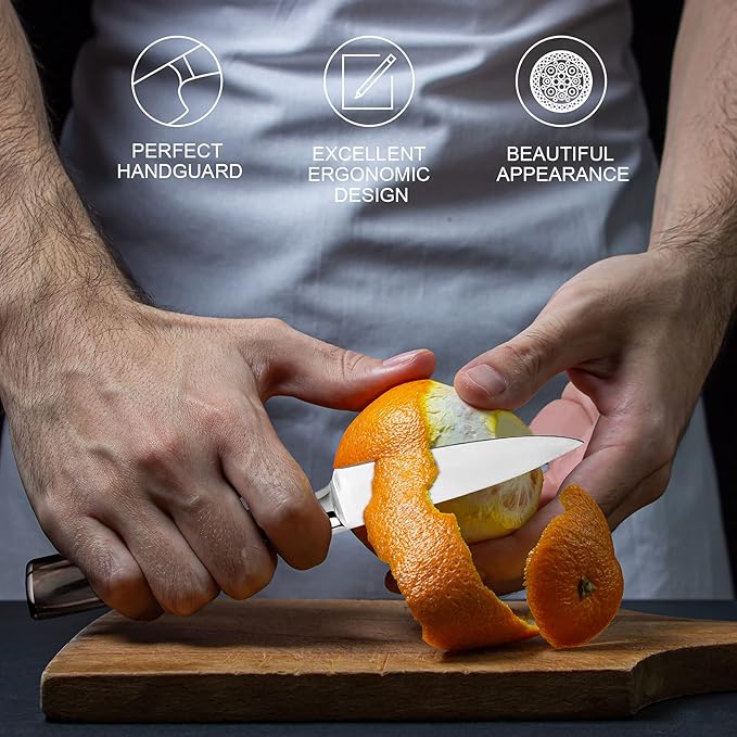 imarku Paring Knife - Paring Knives, 3.5 Inch Small Kitchen Knifes - Japanese SUS440A Stainless Steel Fruit Knife, Ergonomic Pakkawood Handle, Ultra Sharp Blade, Unique Gifts for Men and Women