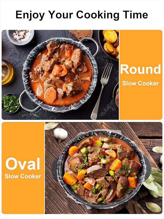 SMARTAKE Slow Cooker Liners, Small Size 13"x 15" Disposable Cooking Bags, Fit 1.5QT to 3QT for Slow Cooker, Cooking Trays, Suitable for Oval & Round Pots, 30 Liners