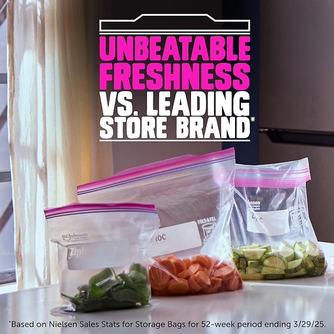 Ziploc Gallon Food Storage Bags, 140ct Total, Stand-Up Bottom, Easy to Fill, 30 Count (Pack of 4) (Packaging May Vary)