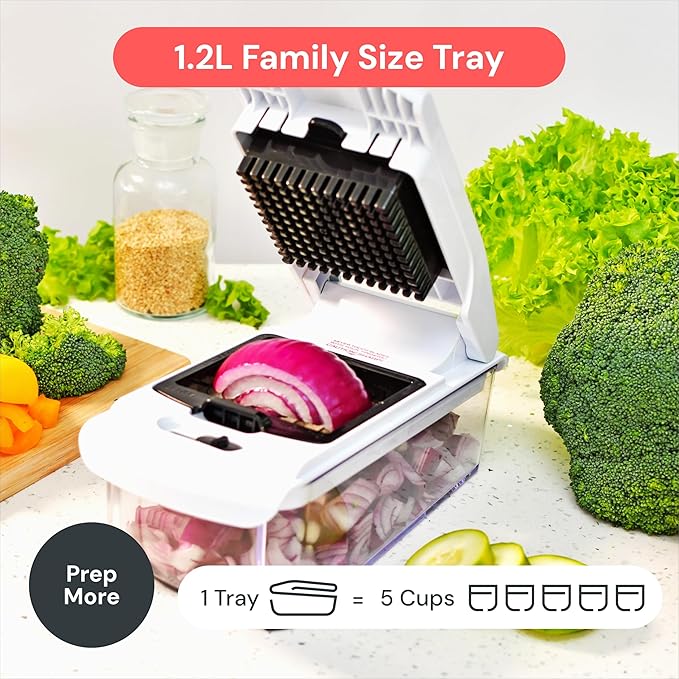 Fullstar The Original Pro Chopper - Vegetable Chopper and Spiralizer, Food Chopper with Container, Fruit Slicer, Kitchen Gadgets & Accessories, Home Essentials (4 in 1, Black)