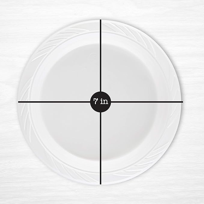 PLASTICPRO 100 Count Disposable 7 Inch White Plastic Plates