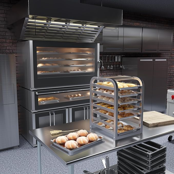 Pack of 6 | 13 in. x 18 in. Half Size Aluminum Bun. / Sheet Pan | Ideal for baking, roasting, cooling, prepping, or storing - a must-have in restaurants, bakeries, and busy kitchens.