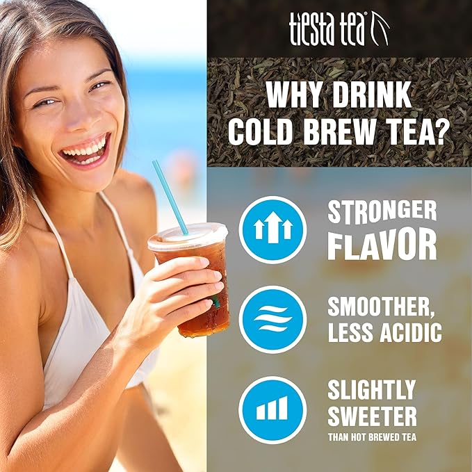 Tiesta Tea - Blueberry Wild Child Cold Brew, Loose Leaf, Blueberry Hibiscus Herbal Tea, Non-Caffeinated Iced Blend, Cold Brew Packets, Makes 64oz Pitcher Per Bag (Pack of 10)
