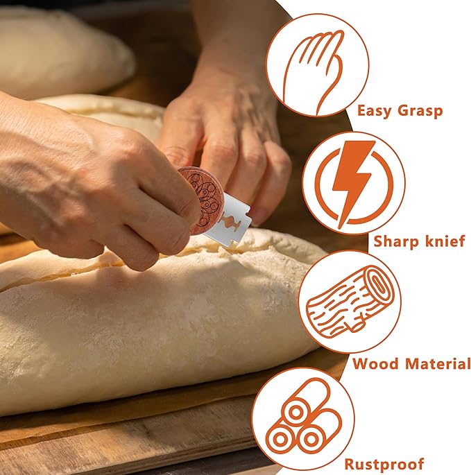 UFO Bread Lame Cutter for Homemade Sourdough,Bread Scorer Tool for Sourdough with 5 Blades and Storage Cover,Slashing Tool Bread Cutting Knife for Artisan Bread and Makers (Circle-teal)