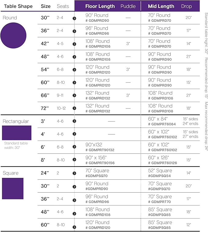 Gee Di Moda Rectangle Tablecloth - 90 x 132 Inch Charcoal Table Cloth for 6 Foot Table with Floor-Length Drop - Heavy Duty Washable Fabric - 6 Ft Buffet Table, Holiday Party, Wedding & Baby Shower