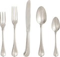 FORTESSA San Marco 18/10 Stainless Steel Flatware, 20 Piece Place Setting With Table Knives, Forks and Spoons (Service For 4), Dishwasher Safe, Antiqued