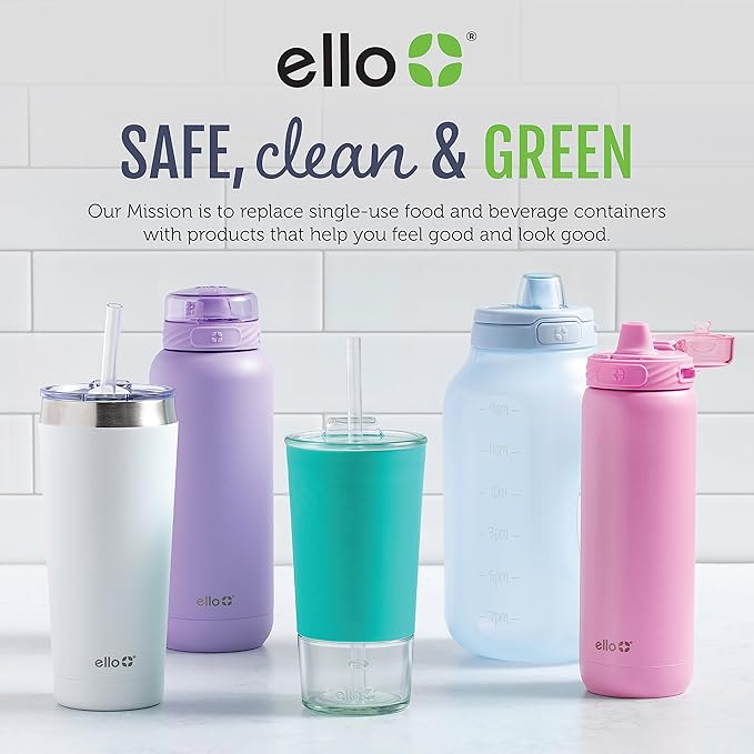 Ello Duraglass 3.4 Cup Round Meal Prep Sets 10Pc, 5 Pack Set- Glass Food Storage Container with Silicone Sleeve and Airtight BPA-Free Plastic Lids, Dishwasher, Microwave, and Freezer Safe, Melon