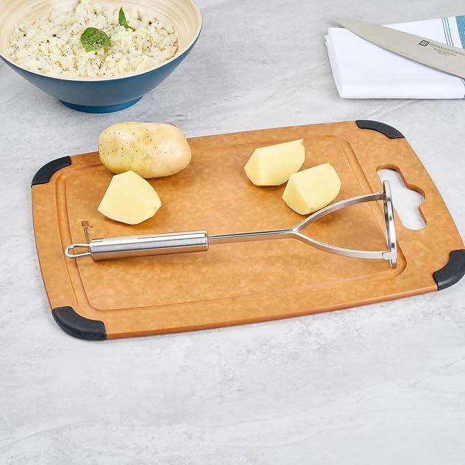 Restaurantware-German Standard Round-Faced Mashers With Ergonomic Handle, 24 Heavy-Duty Potato Mashers - Dishwashable, Durable, Stainless Steel Food Mashing Tool, For Avocado, Beans, Sweet Potatoes