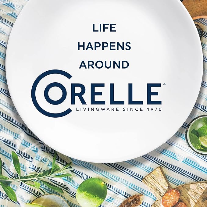 Corelle 4-Pc Versa Bowls for Pasta Salad and More, Service for 4, Durable and Eco-Friendly 30-Oz, Compact Stack Bowl Set, Microwave and Dishwasher Safe, White