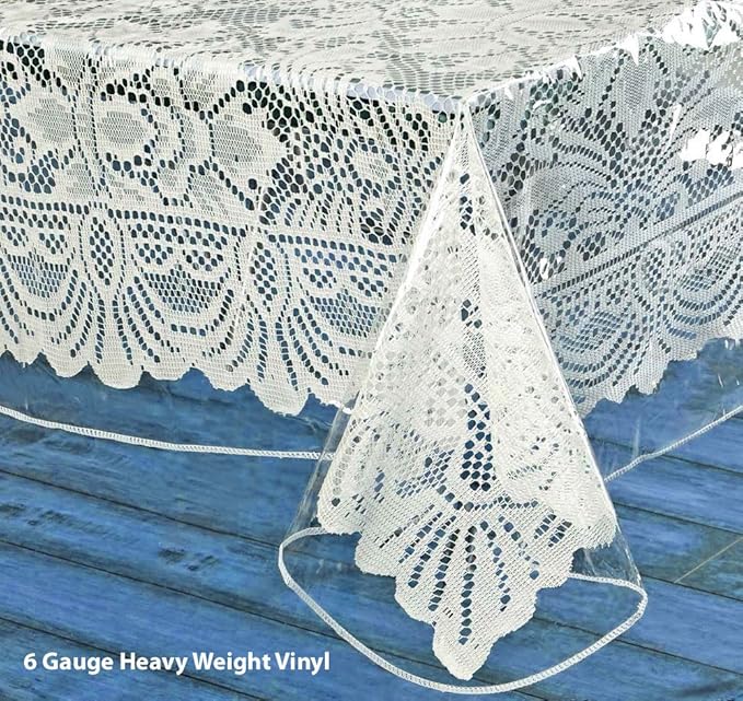 Home Bargains Plus Hotel Quality Crystal Clear Vinyl Tablecloth Protector, 6 Gauge Heavy Duty Thick Vinyl Super Clear Tablecloth Cover, 52" x 70" Oblong/Rectangular