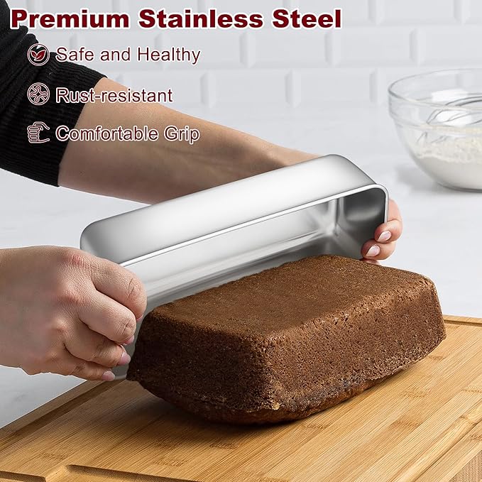 LIANYU 3 Pack Loaf Pans for Baking Bread 12 x 5 Inch, Stainless Steel Large Baking Pans Set, Deep Meatloaf Pans for Homemade Bread, Cakes, Sandwich, Solid & Durable, Dishwasher Safe