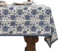 patdrea Designer Vintage Blue Rectangle Tablecloth,Linen Anti-Wrinkle Paisley Pattern Farmhouse Table Cloth,Decor Table Cover Cloth for Kitchen Dining,Christmas,Thanksgiving,63"x87"-Lantang a